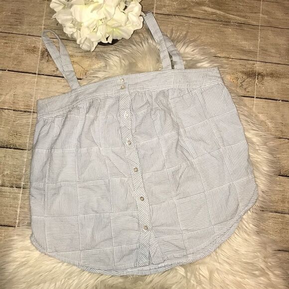 Vineyard Vines Yarn Dye Patchwork Button Tie Top - Picture 1 of 5